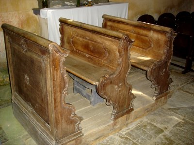 Chapel benches from Pišece Castle 01
