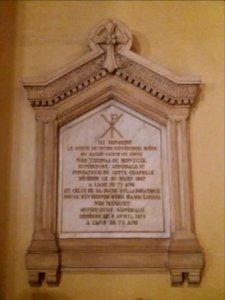 Chapelle des Sœurs de Saint Joseph de Lyon - Plaque aux mères Tezenas du Montcel et Marie Louise Muguet
