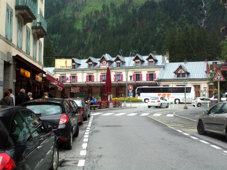 Chamonix railway station from Av. Michel Croz