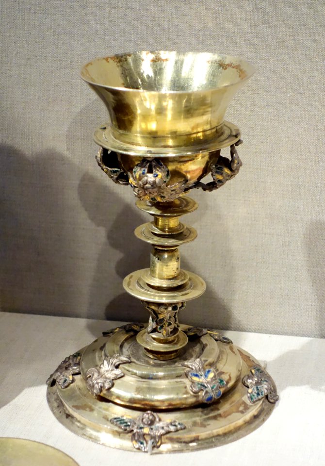 Chalice, maker unknown, Mexico, early 18th century, silver, gold wash - De Young Museum - DSC01010