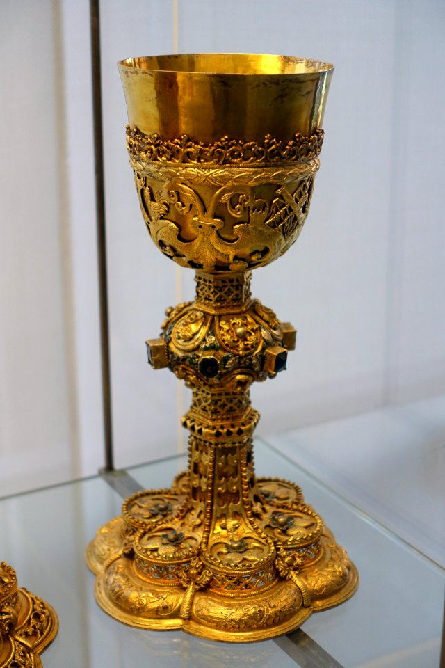 Chalice, Master FA, Siebenburgen, 1637, parcel-gilt silver, gemstones - Germanisches Nationalmuseum - Nuremberg, Germany - DSC02691