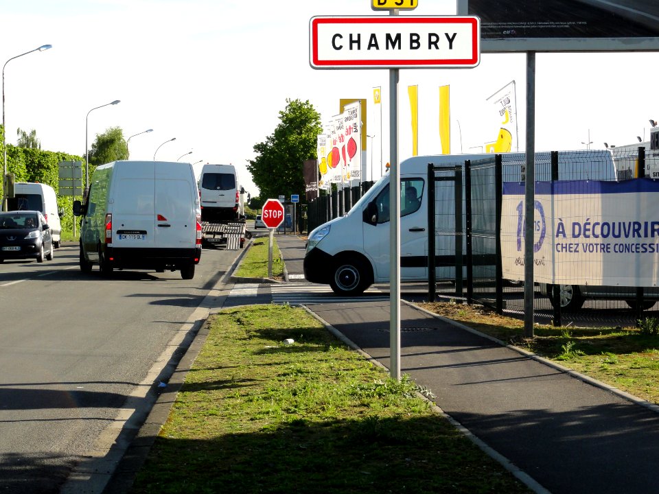 Chambry (Aisne) city limit sign
