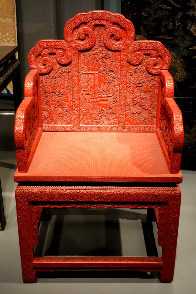 Chair, China, Qing dynasty, approx. 1750-1850 AD, lacquered wood - Asian Art Museum of San Francisco - DSC01545