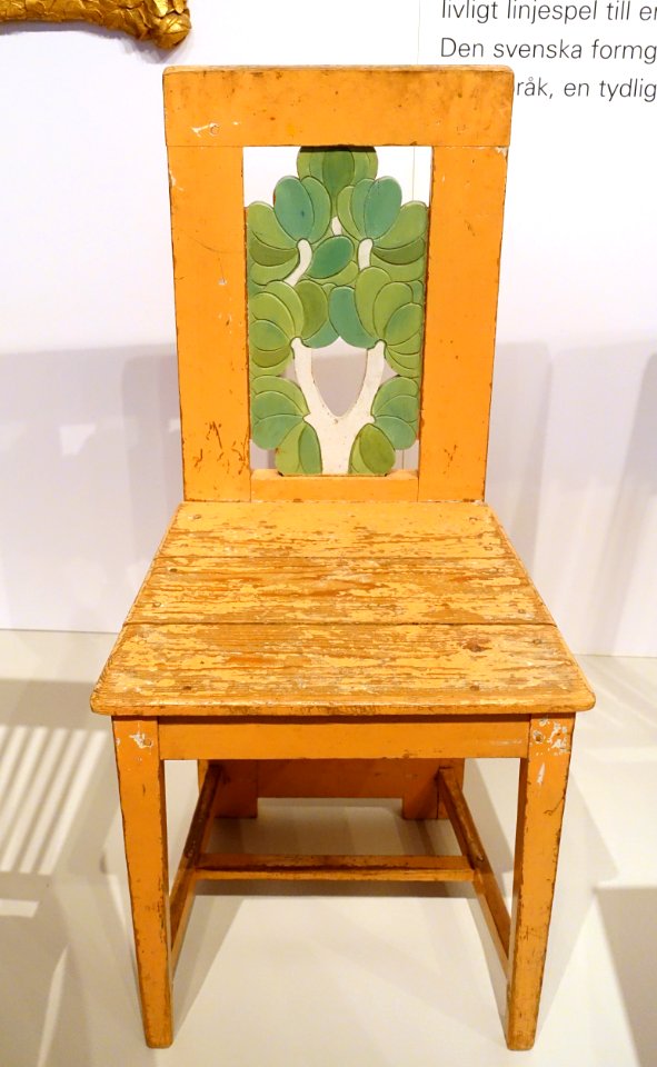 Chair with birch motif, designed in 1902 by Carl Westman - Nordiska museet - Stockholm, Sweden - DSC09816
