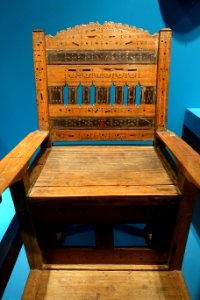 Chair of power (kiti cha enzi), Swahili peoples, Lamu Island, Kenya, late 1800s, ebony, ivory, string - Fowler Museum - University of California, Los Angeles - DSC02357
