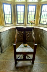Chair by window - Earl's Apartments, Haddon Hall - Bakewell, Derbyshire, England - DSC02745