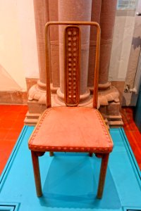 Chair by Joseph Hoffmann, 1904, manufactured by Jakob & Josef Kohn, Vienna, c. 1906, bentwood beech, leather - Germanisches Nationalmuseum - Nuremberg, Germany - DSC03040