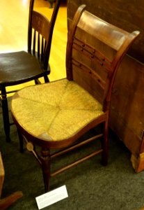 Chair, c. 1830, wood, rush - Old Colony History Museum - Taunton, Massachusetts - DSC03843