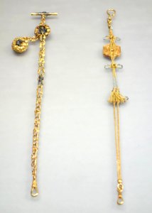 Chains for pocket watches by Muramatsu Manzaburo (1850-1908) - left with Sawada Toshinaga, right with Kagawa Katsuhiro, 1892 World's Columbian Exposition - Tokyo National Museum - DSC05613
