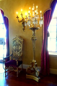Chair and light, Ballroom - Cà d'Zan - John and Mable Ringling Museum of Art - Sarasota, FL - DSC00246