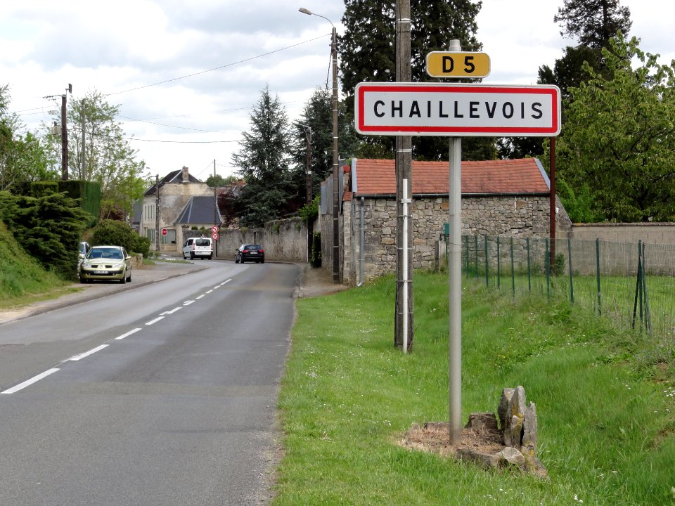 Chaillevois (Aisne) city limit sign