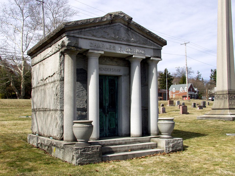 Charles F Schwab mausoleum, Mount Royal Cemetery, 2015-03-22, 01