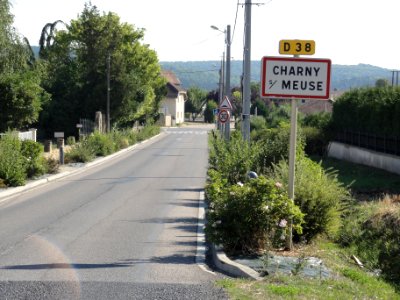 Charny-sur-Meuse (Meuse) city limit sign