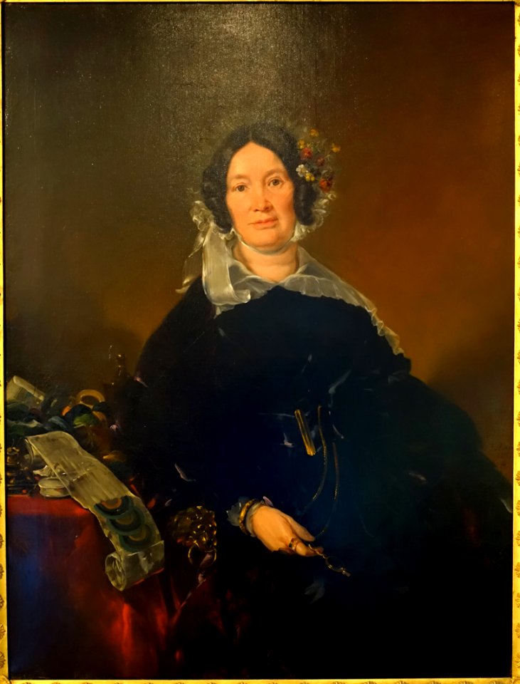 Charlotte Freifrau von Wurtzburg, from Schloss Mitwitz, Kreis Kornach, by Ferdinand von Rayski, Wurzburg, 1837, oil on canvas - Mainfränkisches Museum - Würzburg, Germany - DSC04513