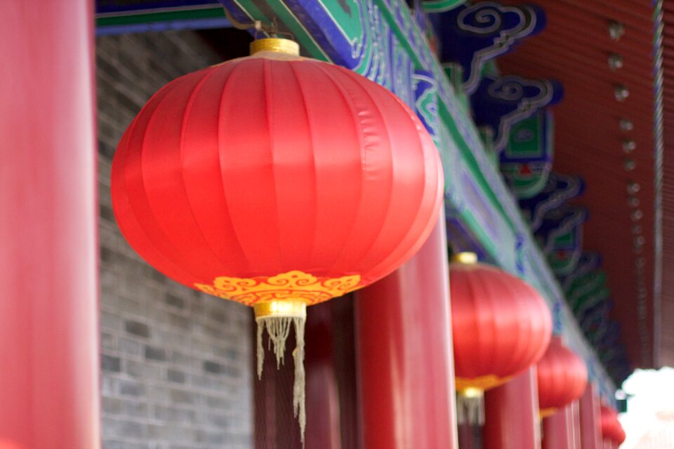 Red lantern city wall