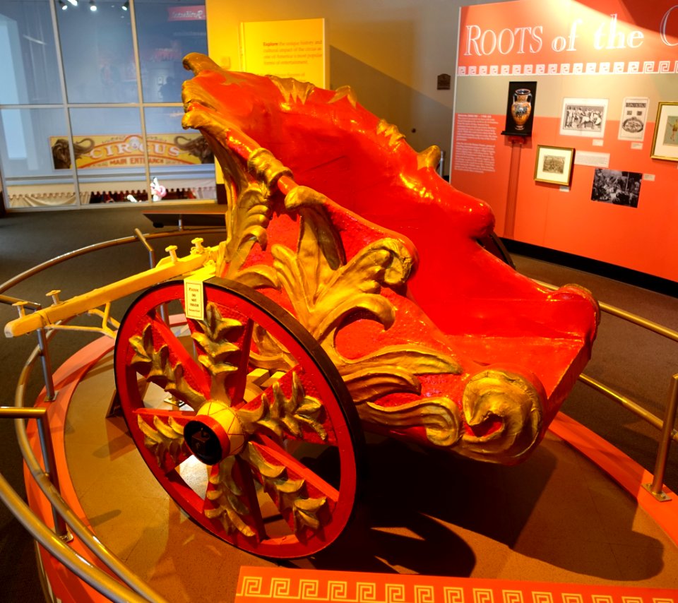 Chariot, c. 1910, wood, canvas, plaster, iron - Circus Museum - John and Mable Ringling Museum of Art - Sarasota, FL - DSC00181