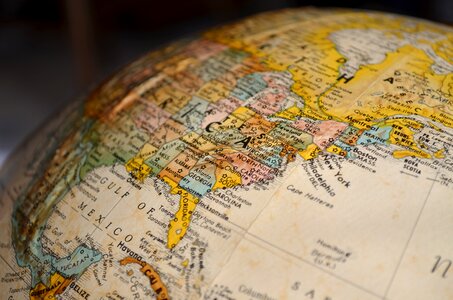 North america brown map brown globe