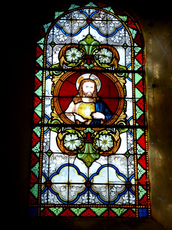 Champlin (Ardennes) église, vitrail Sacré Coeur