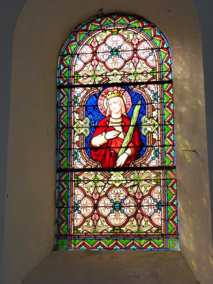 Champlin (Ardennes) église, vitrail d'une martyre