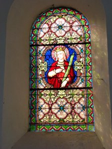 Champlin (Ardennes) église, vitrail d'une martyre