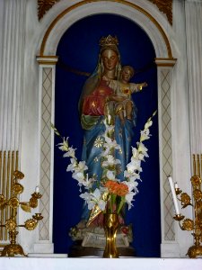 Champlin (Ardennes) église, statue Vierge et Enfant