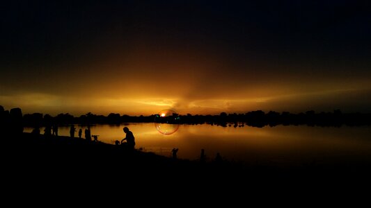Water yellow black sunset