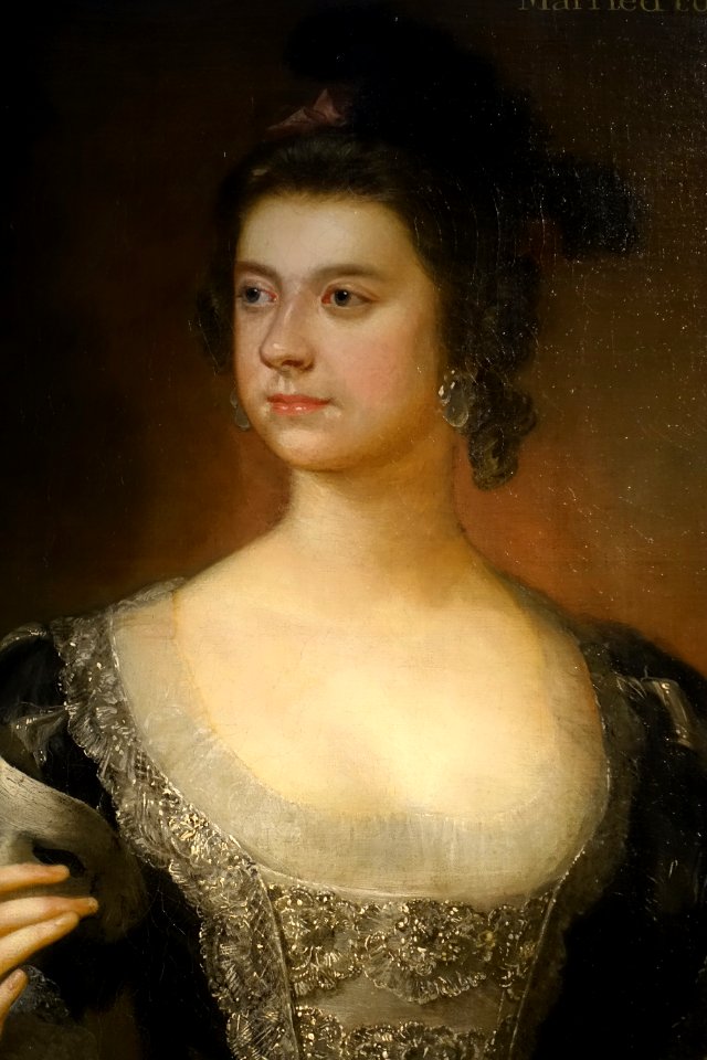 Charlotte Cavendish, Marchioness of Hartington, detail, artist unknown - West Sketch Gallery, Chatsworth House - Derbyshire, England - DSC03287