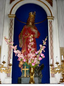 Champlin (Ardennes) église, statue d'une martyre