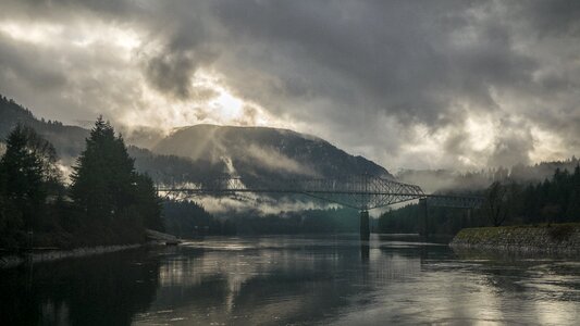 Bridge landscape river photo