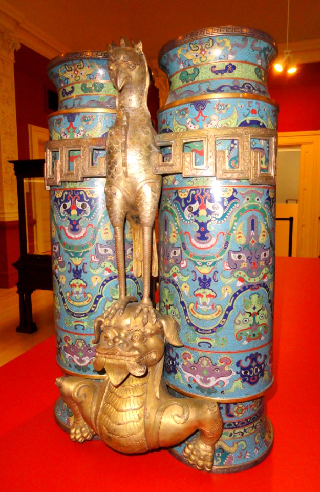 Champion Vase in the shape of two ancient quivers, 18th century - Chinese Cloisonné Collection - George Walter Vincent Smith Art Museum - DSC03757
