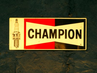 Champion advertisment sign