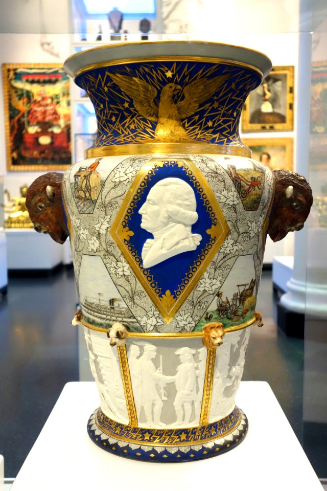 Century Vase, Union Porcelain Works, designed by Karl L. H. Mueller, 1876, porcelain - Brooklyn Museum - Brooklyn, NY - DSC08236
