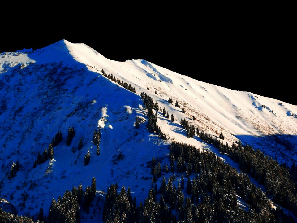 Landscape wintry skiing