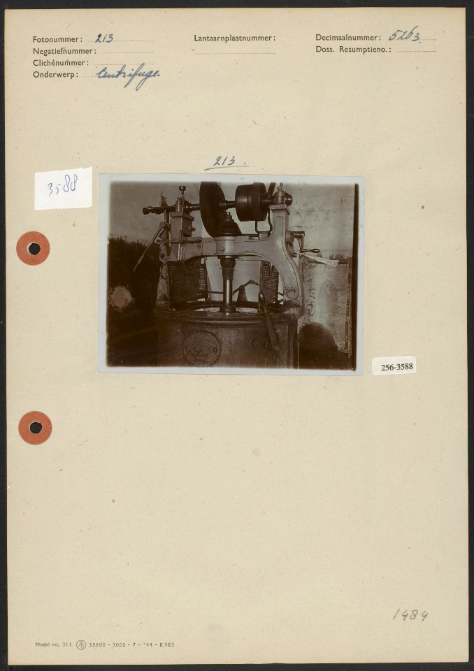 Centrifuge, Bestanddeelnr 256-3588