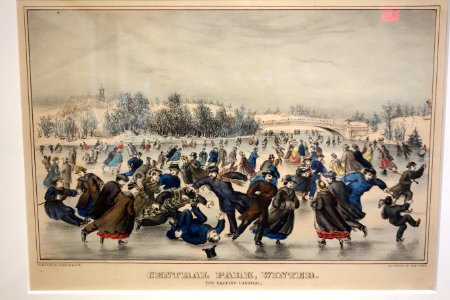 Central Park Winter, The Skating Carnival - Currier & Ives, undated, hand-colored lithograph - Albany Institute of History and Art - DSC08210