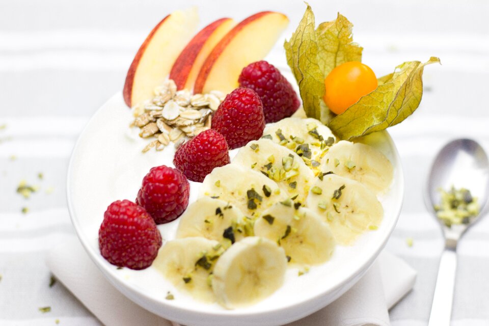 Raspberries berries apple