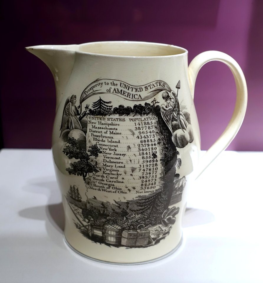 Census pitcher, c. 1790, ceramic - National Museum of American History - DSC05343