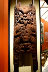 Central carving from front of a store house, Maori, collected in 1911 - Ethnological Museum, Berlin - DSC01233