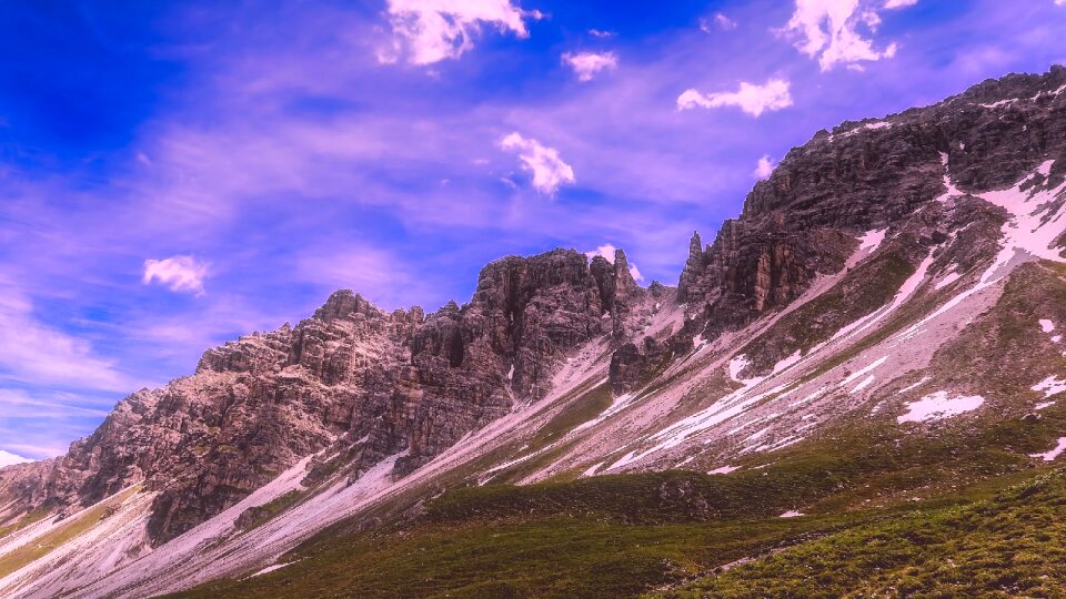 Sky clouds meadow photo