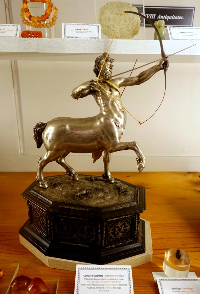 Centaur automaton by Jacob I. Miller, Augsburg, Germany, 1595-1600, silver, gilt, ebony, spring-driven - Museu da Ciência da Universidade de Coimbra - University of Coimbra - Coimbra, Portugal - DSC09295