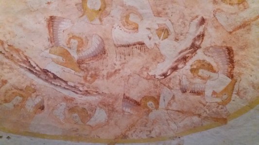 Château de La Clayette - Fresque d'anges musiciens de la chapelle