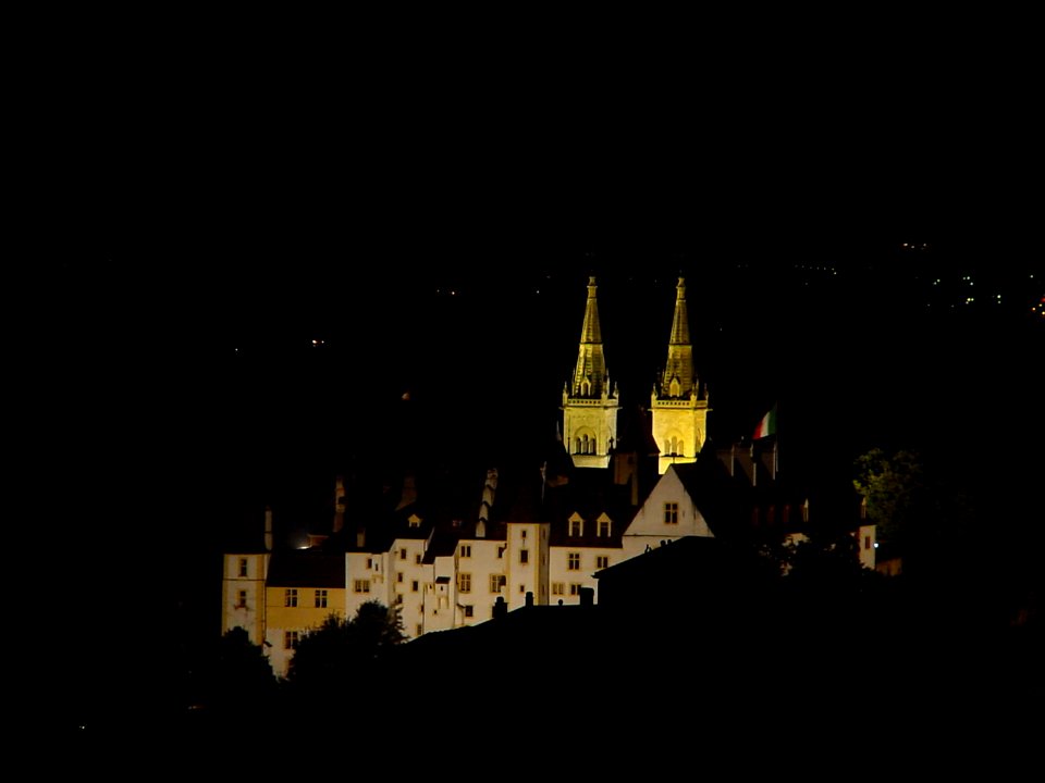 Château de Neuchâtel se découpe sur la nuit