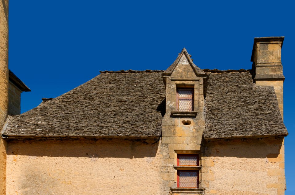 Château de Puymartin détails toit lauzes 8