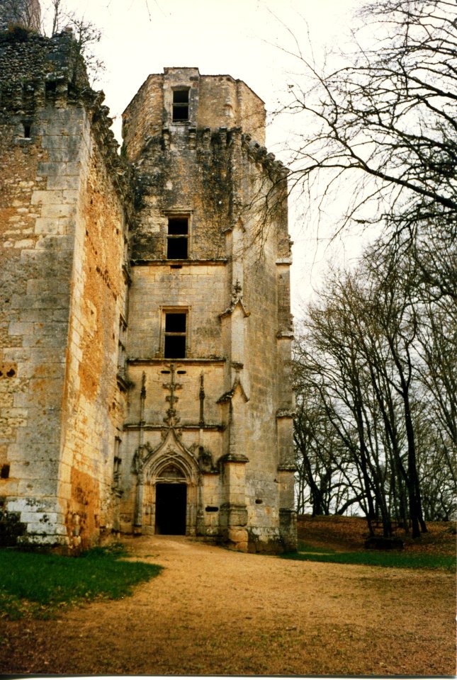 Château de l'Herm en 1985, tour de l'escalier en vis