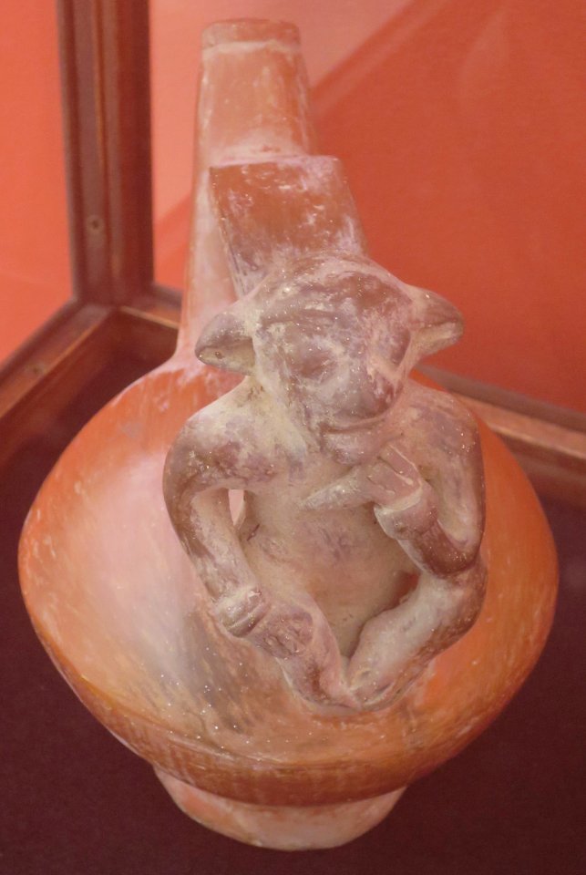 Ceramic vessle with mythic figure, Colombia, Chorrera culture, 1500-500 BCE