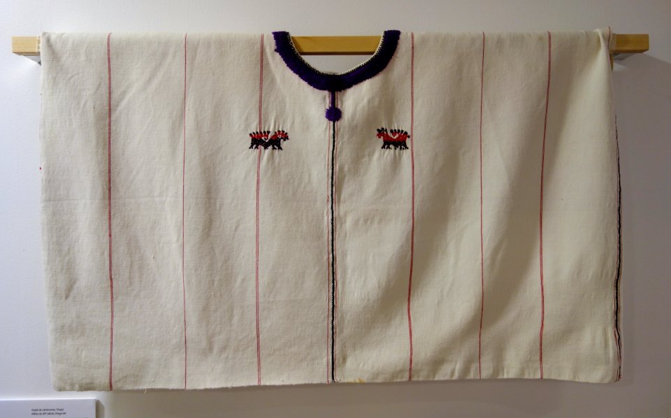 Ceremonial huipil, Ixil Maya, Chajul, mid 20th century, cotton and silk - Textile Museum of Canada - DSC01115
