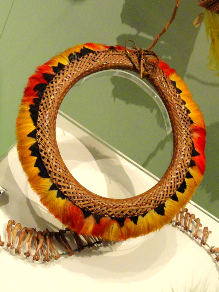 Ceremonial headdress with twined basketry band, Yahua culture, Amazonian Peru, c. 1930 - Royal Ontario Museum - DSC09549