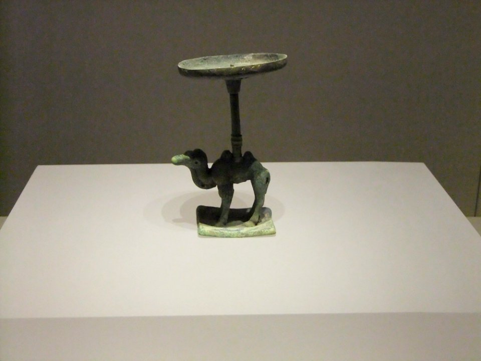 Camel-shaped Brass Lamp, Warring States period, Jingzhou Museum