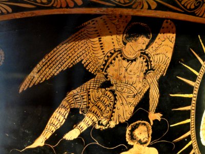 Calyx-Krater, about 400 BC, South Italian, Lucania, attributed to Near the Policoro Painter, ceramic - Cleveland Museum of Art - DSC08252