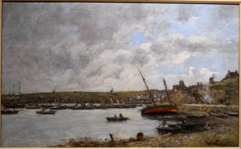 Camaret Harbor by Eugene-Louis Boudin, c. 1871, oil on canvas - Portland Museum of Art - Portland, Maine - DSC03982 photo
